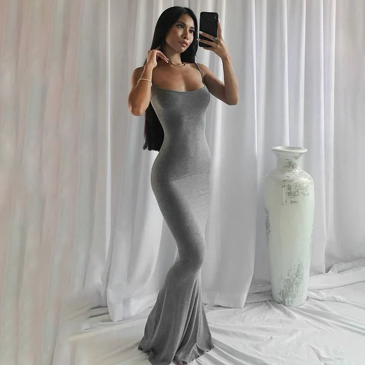 Satin Slip Sleeveless Backless Maxi Dress Women 2023 Y2K Summer Bodycon Elegant Sexy Outfits Ladies Birthday Party Club Sundress