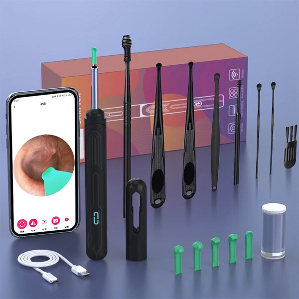 Professional HD Ear Cleaning Set with Camera - USB-C Otoscope and Wax Removal Tool - NK3 Pro