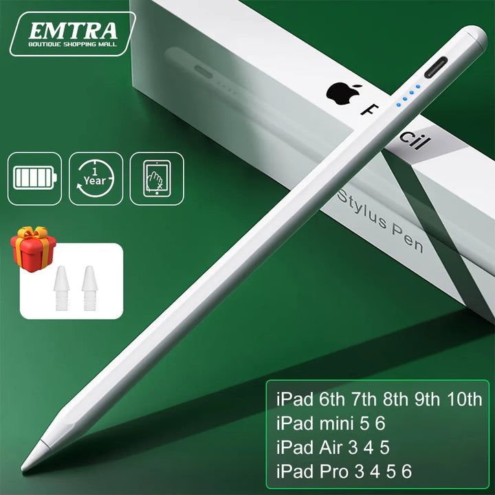 Professional Stylus Pen with Palm Rejection and Power Display for iPad Models (2018-2022) - Compatible with iPad Pro 11", 12.9", Air, and Mini